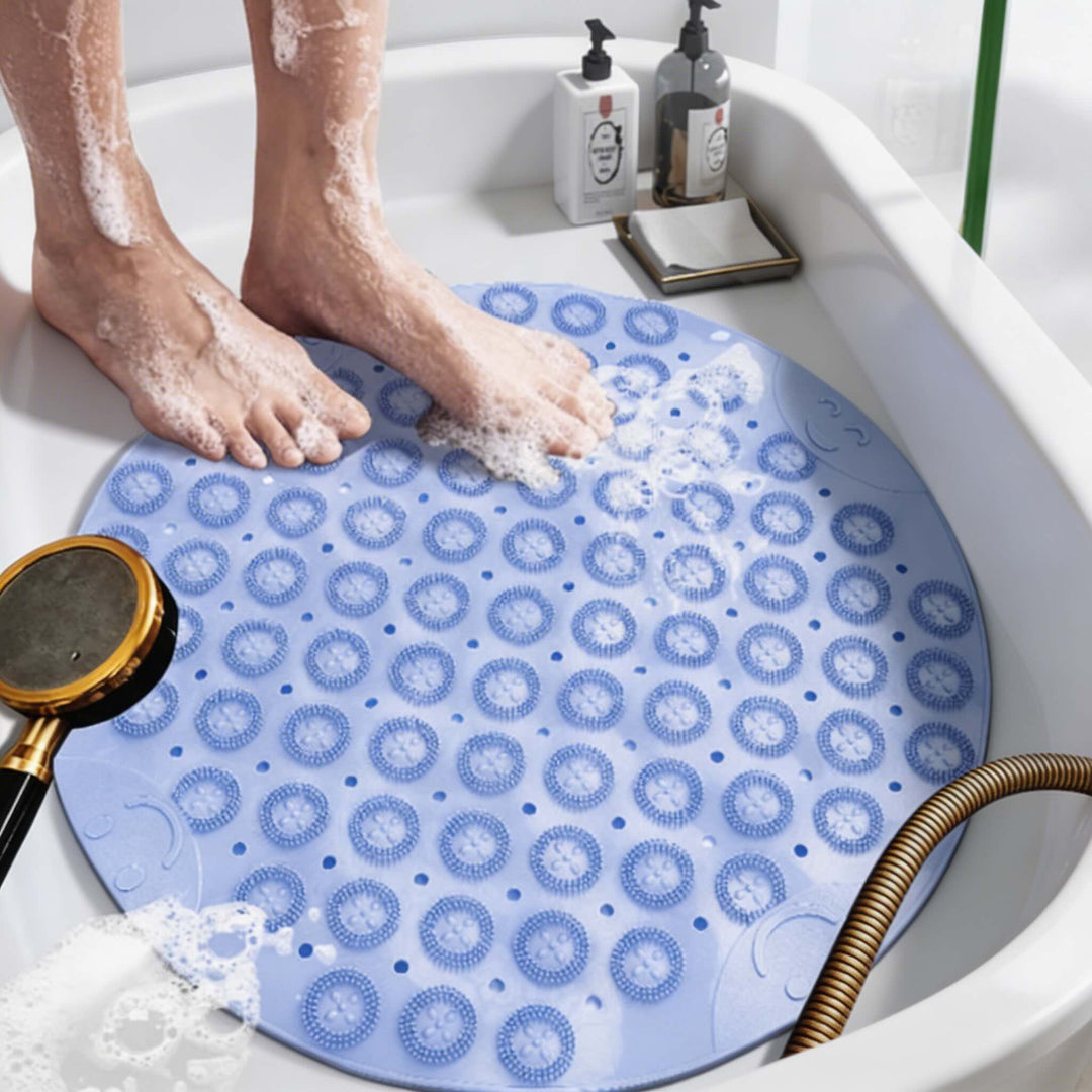 Non Slip Shower Mat Anti Slip Round PVC with Efficient Drainage and Suction Cups for Enhanced Safety