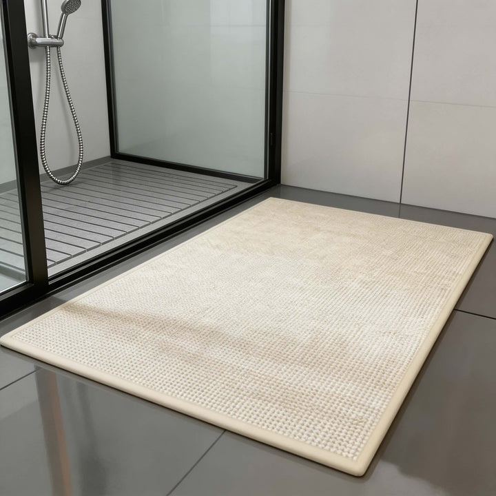 Non-Slip Bath Mat Braided Design Premium Fabric Highly Absorbent Fast Drying for Bathroom Shower Use