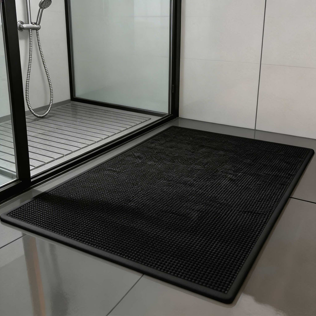 Non-Slip Bath Mat Braided Design Premium Fabric Highly Absorbent Fast Drying for Bathroom Shower Use