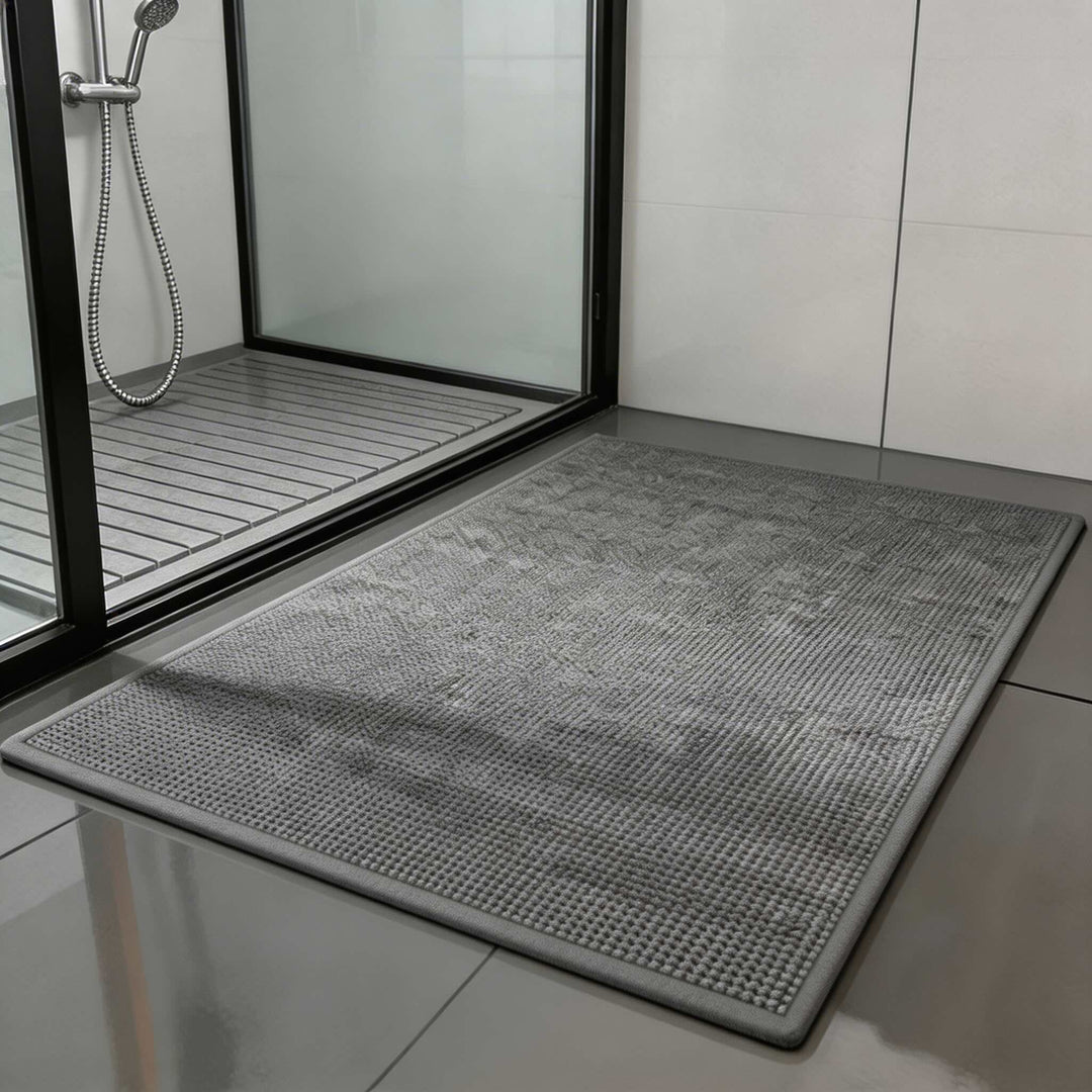 Non-Slip Bath Mat Braided Design Premium Fabric Highly Absorbent Fast Drying for Bathroom Shower Use