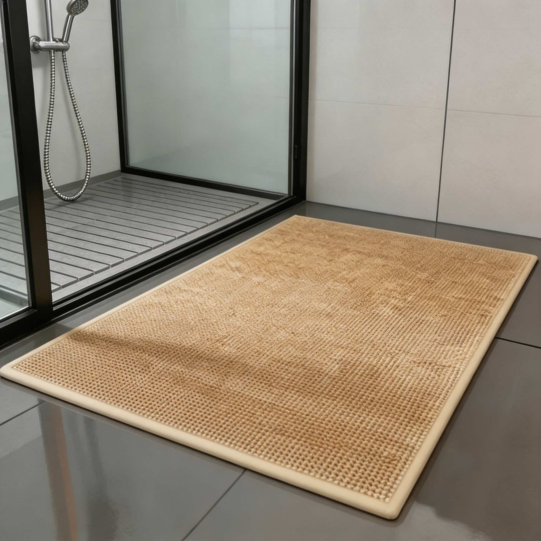 Non-Slip Bath Mat Braided Design Premium Fabric Highly Absorbent Fast Drying for Bathroom Shower Use