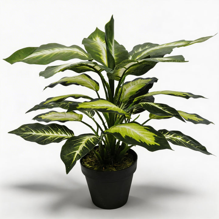 Artificial Potted Plant Dieffenbachia 15.7 in Realistic Low-Maintenance Indoor Home Decor