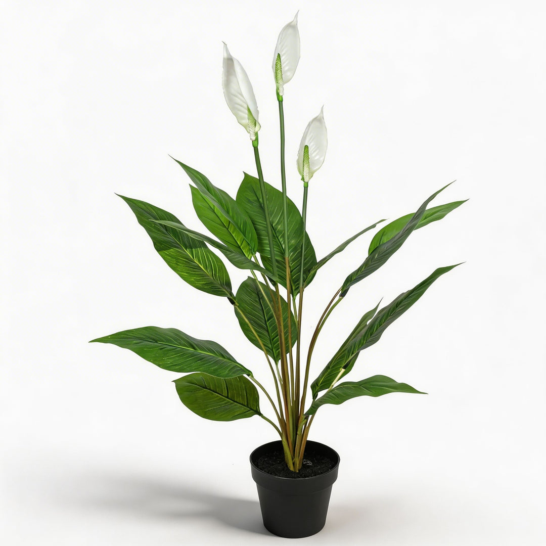 Realistic Artificial Peace Lily Plant 37.4 in for Home Decor with Durable Materials and Hassle-Free Maintenance