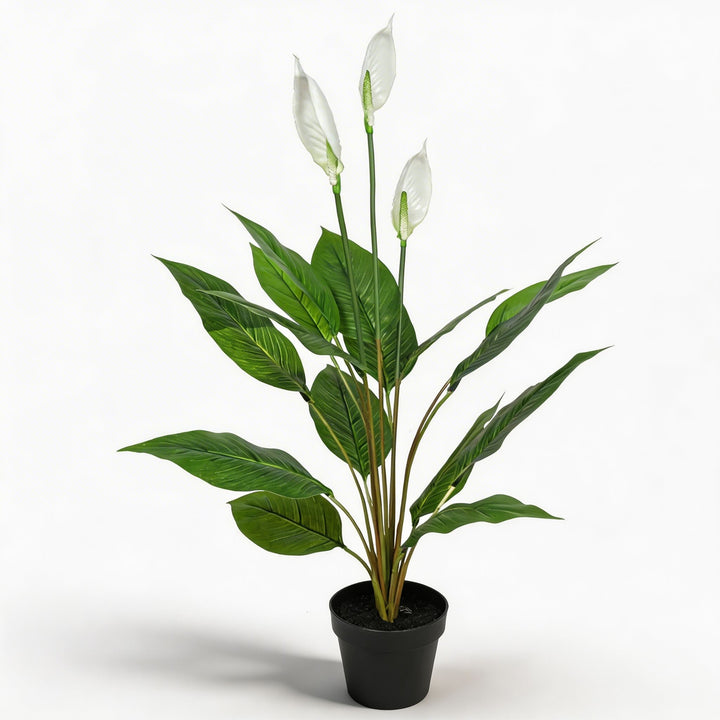 Realistic Artificial Peace Lily Plant 37.4 in for Home Decor with Durable Materials and Hassle-Free Maintenance