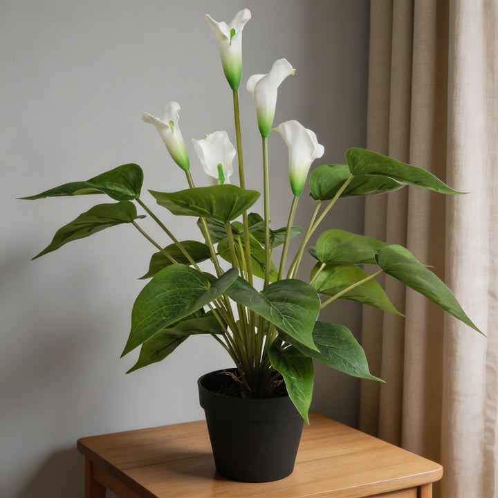 Artificial Plant Calla Lily 19.7 in Indoor Arrangement Realistic Design Low Maintenance