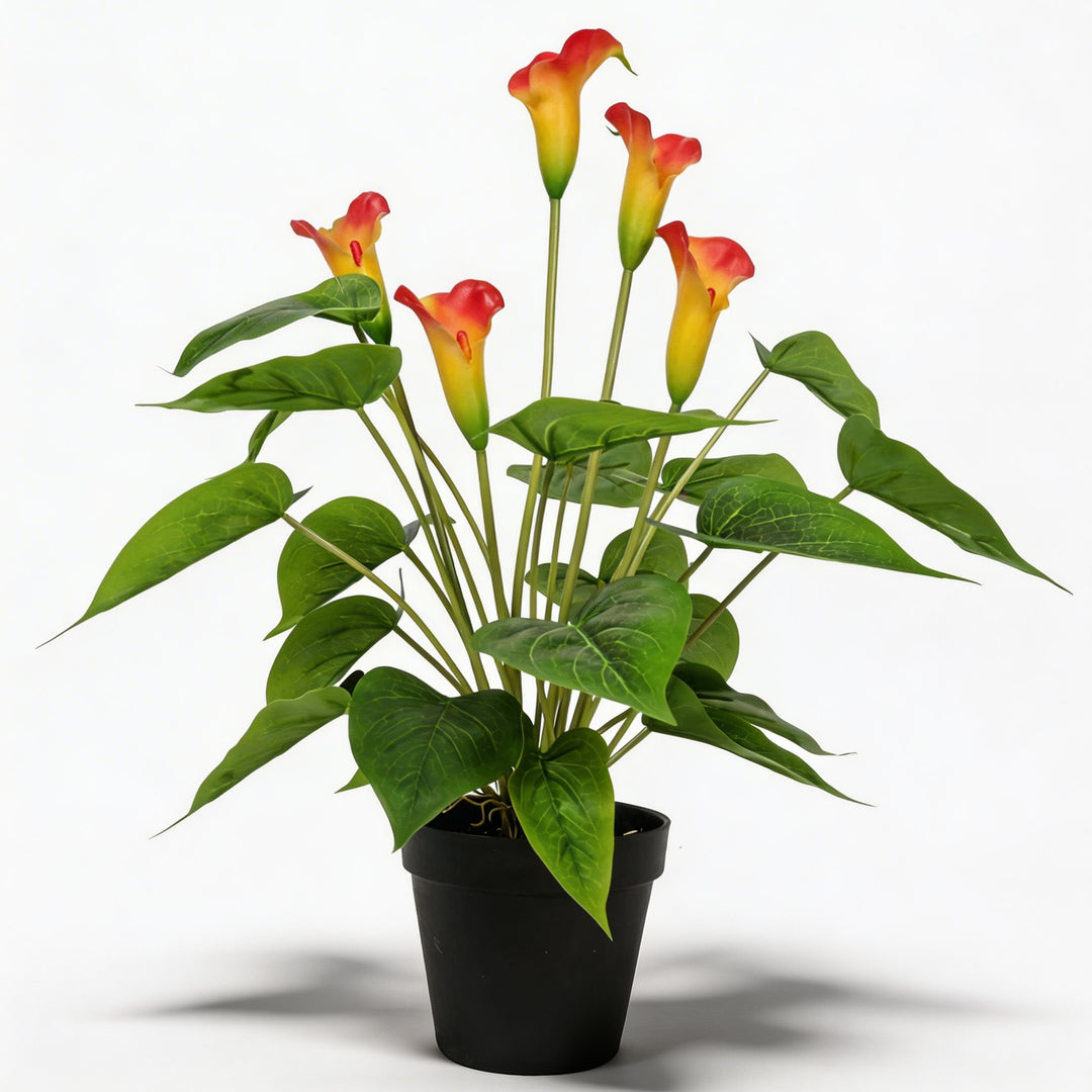Artificial Flowering Peace Lily Plant 19.7 in Faux Plant Indoor Decor Durable Low Maintenance Natural Look