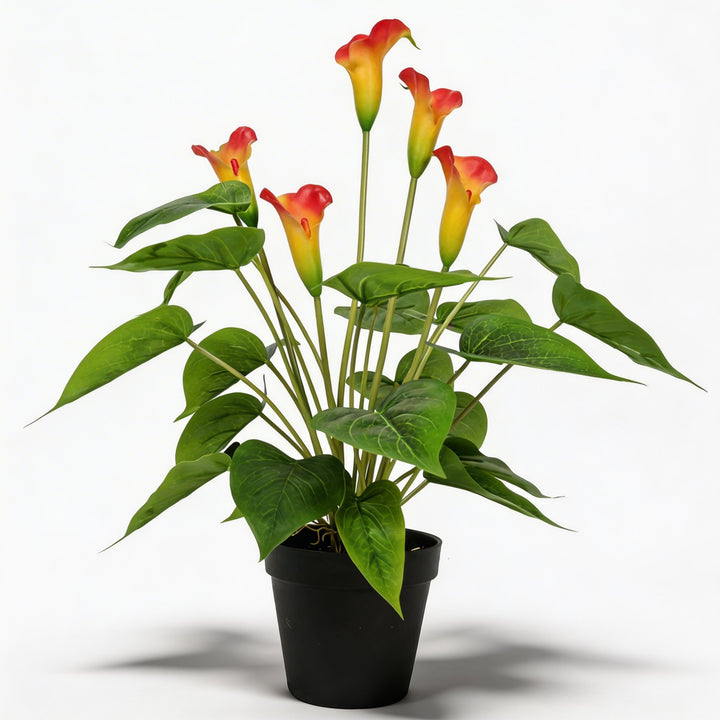 Artificial Flowering Peace Lily Plant 19.7 in Faux Plant Indoor Decor Durable Low Maintenance Natural Look