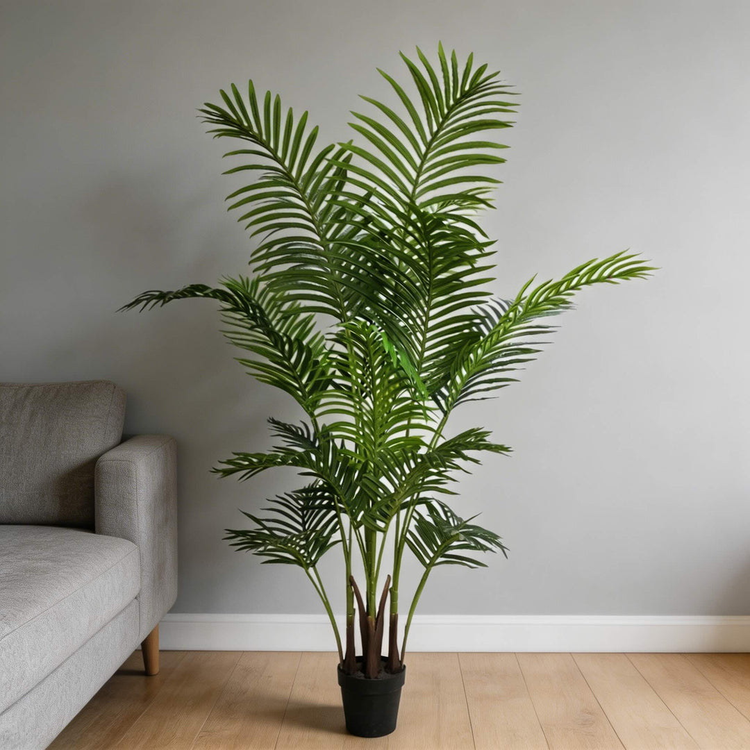 Realistic Artificial Areca Palm Tree 63 in Indoor Decorative Fake Plant with Durable Synthetic Fibres