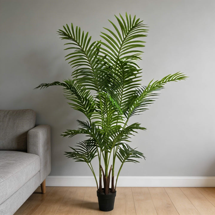 Realistic Artificial Areca Palm Tree 63 in Indoor Decorative Fake Plant with Durable Synthetic Fibres
