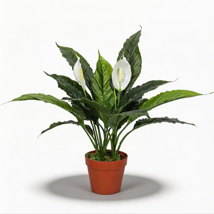 Artificial Plant Spathiphyllum Peace Lily 23.6 in Indoor Faux Floral Arrangement Low Maintenance Realistic