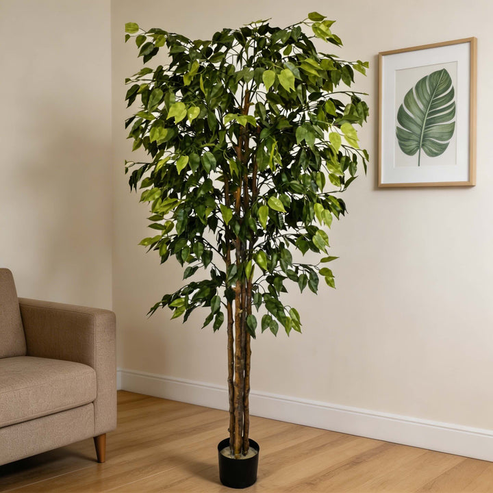 UV Resistant Artificial Ficus Tree 70.9 in Lifelike Design for Outdoor and Indoor Spaces