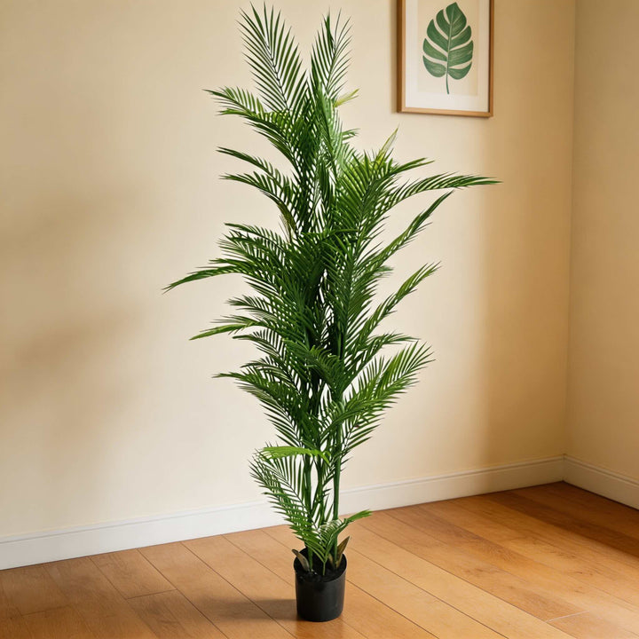 UV Resistant Artificial Palm Tree 70.9 in Faux Palm Plants Durable Real Touch Foliage Indoor Outdoor