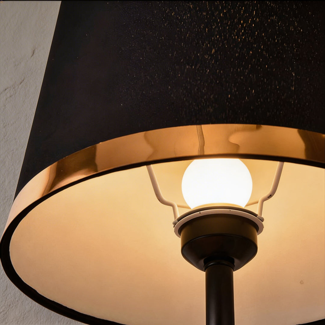 Mid-Century Modern Brass Table Lamp with Fabric Shade Touch Control LED Adjustable for Bedside or Desk Use