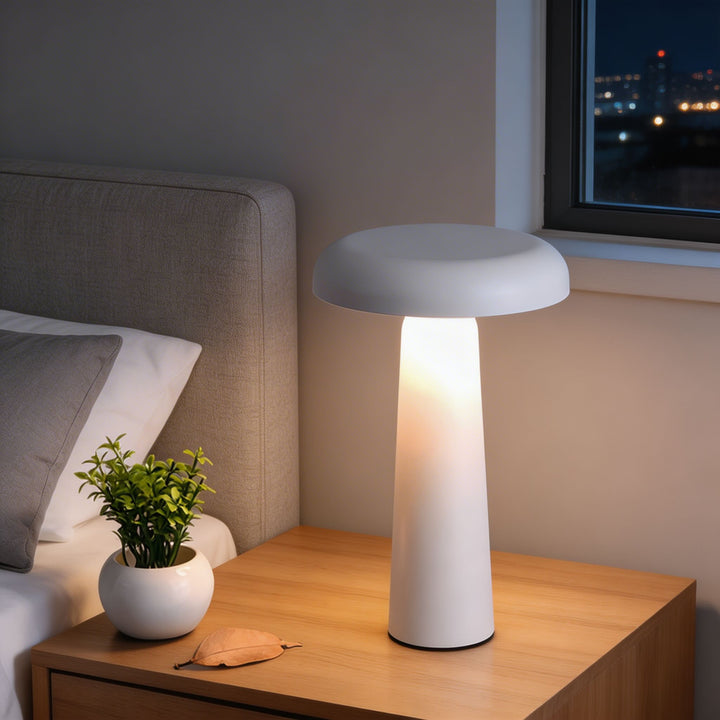 Modern Mushroom Table Lamp USB Rechargeable Adjustable LED ABS PC with Touch Control Cordless Design