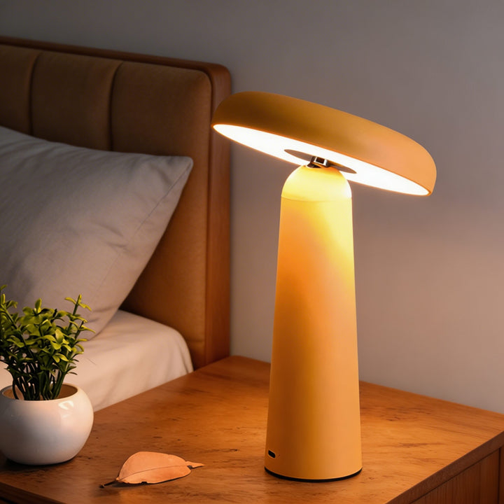 Modern Mushroom Table Lamp USB Rechargeable Adjustable LED ABS PC with Touch Control Cordless Design