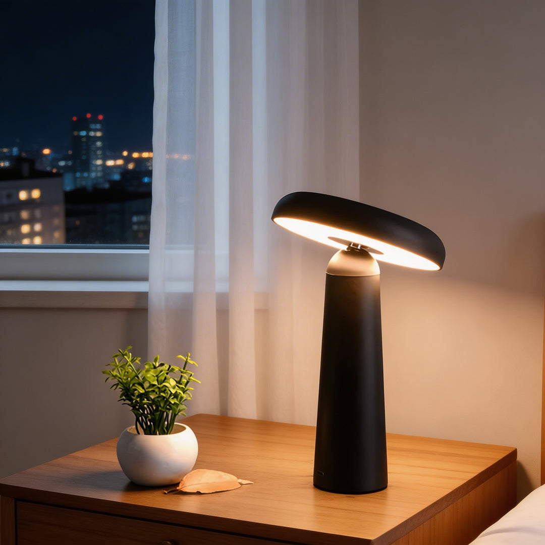 Modern Mushroom Table Lamp USB Rechargeable Adjustable LED ABS PC with Touch Control Cordless Design