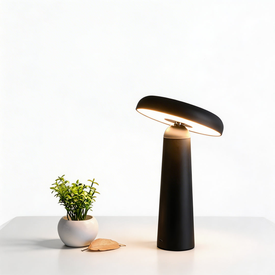Modern Mushroom Table Lamp USB Rechargeable Adjustable LED ABS PC with Touch Control Cordless Design
