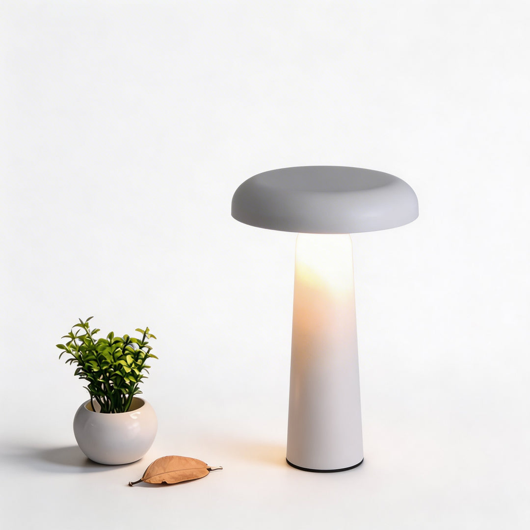 Modern Mushroom Table Lamp USB Rechargeable Adjustable LED ABS PC with Touch Control Cordless Design