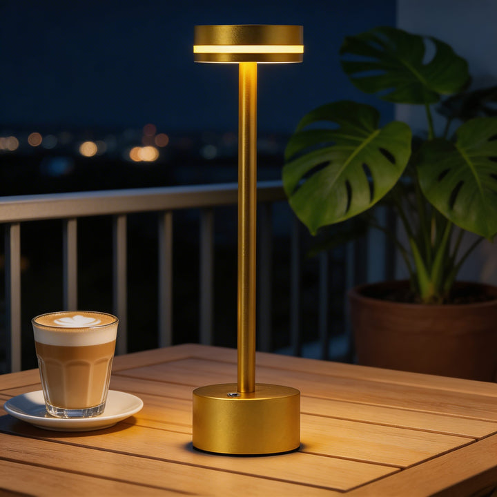 Modern Portable Table Lamp Cordless Aluminum LED Dimmable Touch Control USB Rechargeable