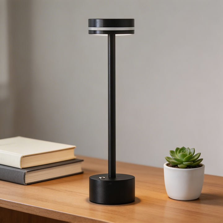 Modern Portable Table Lamp Cordless Aluminum LED Dimmable Touch Control USB Rechargeable