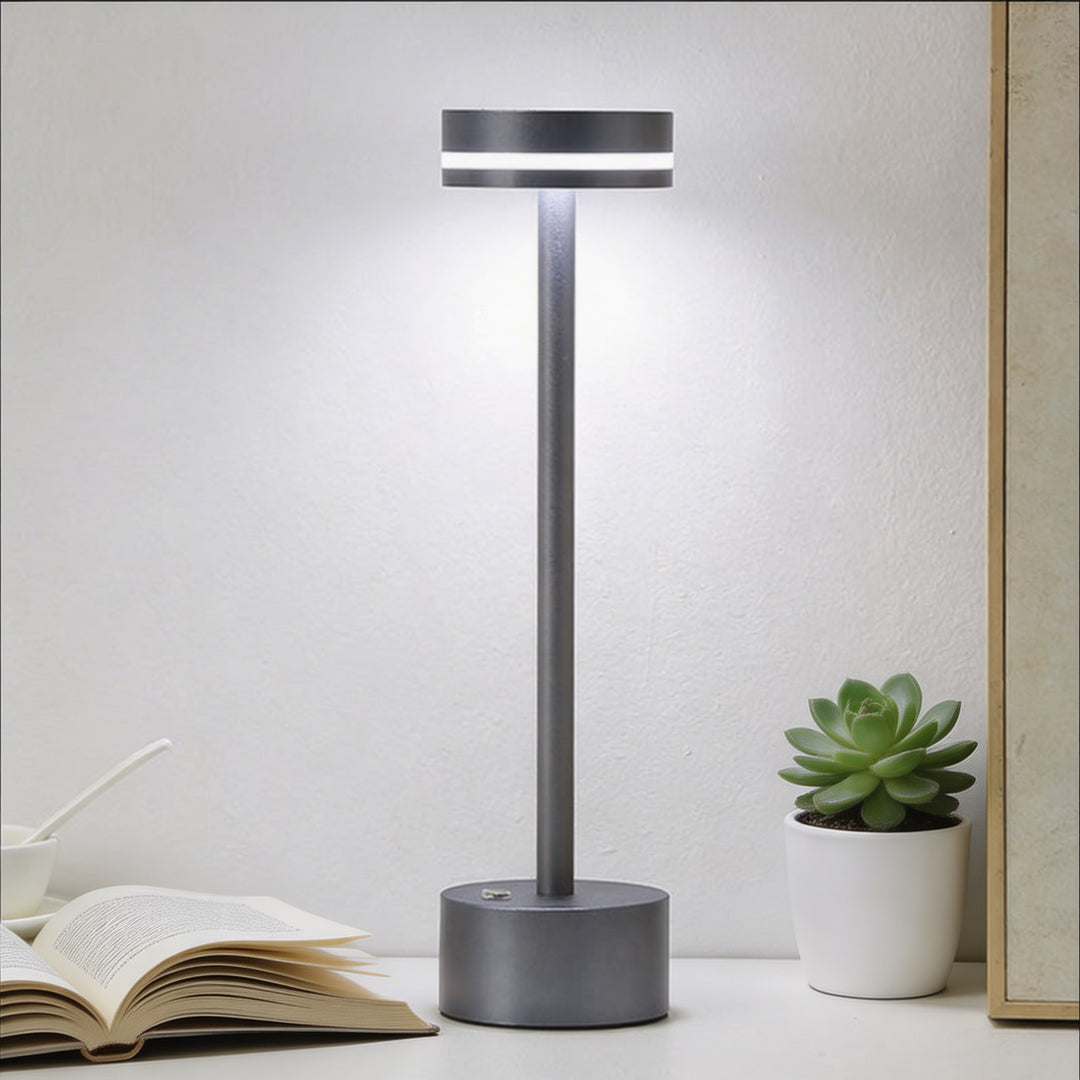 Modern Portable Table Lamp Cordless Aluminum LED Dimmable Touch Control USB Rechargeable
