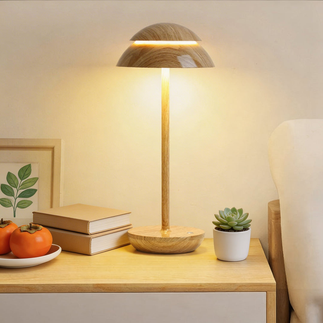 Modern Mushroom Table Lamp Cordless Metal Adjustable LED Touch Control with 3 Color Temperatures