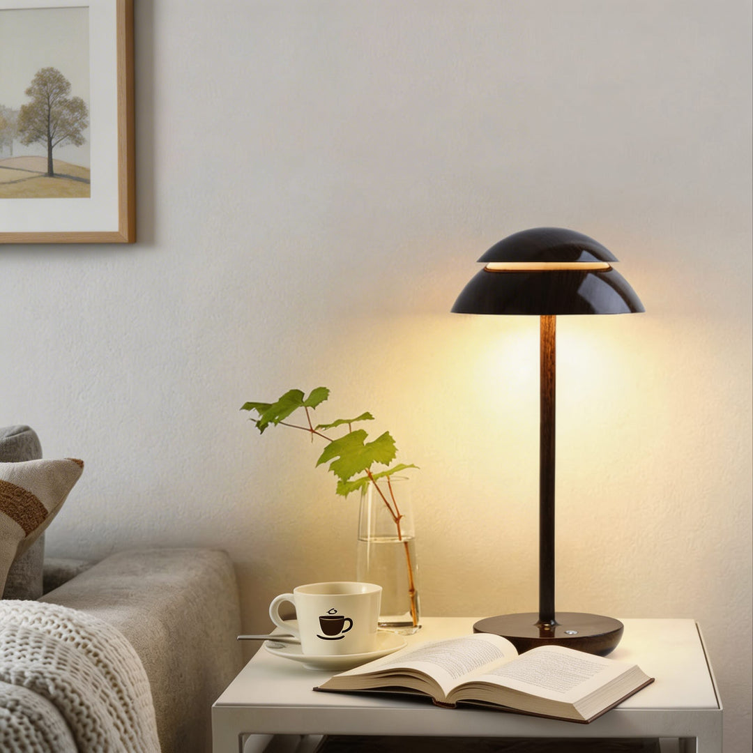 Modern Mushroom Table Lamp Cordless Metal Adjustable LED Touch Control with 3 Color Temperatures
