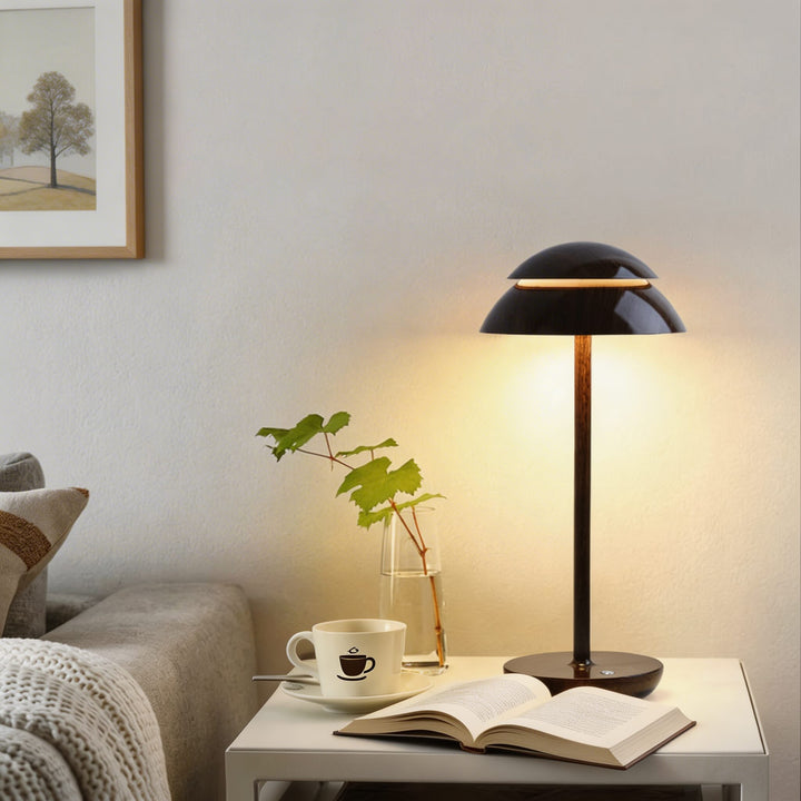 Modern Mushroom Table Lamp Cordless Metal Adjustable LED Touch Control with 3 Color Temperatures
