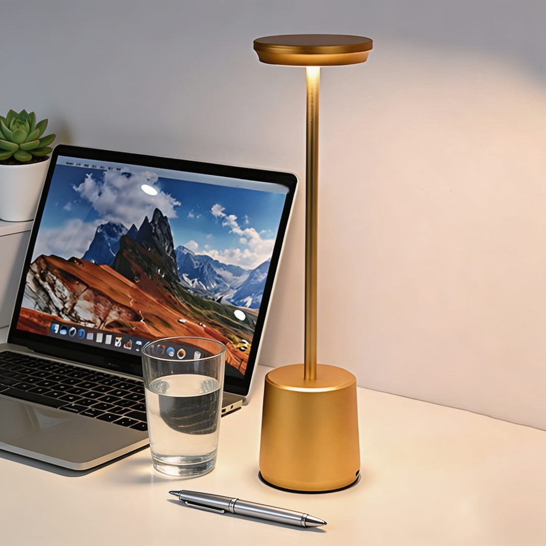 Modern LED Table Lamp Cordless Metal Design Adjustable Color Temperature USB Rechargeable