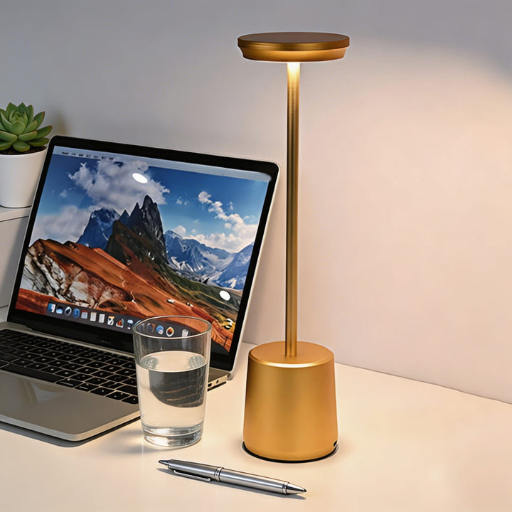 Modern LED Table Lamp Cordless Metal Design Adjustable Color Temperature USB Rechargeable