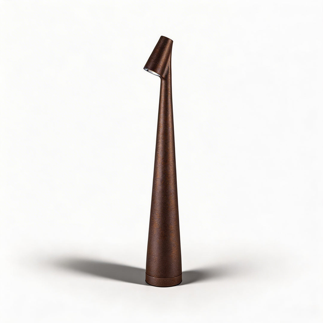 Modern Cone Shaped Table Lamp LED Dimmable Adjustable Metal USB Rechargeable Cordless Design