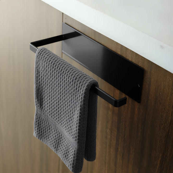 Modern Wall Mounted Paper Towel Holder Durable Iron Adhesive Space Saving Design for Kitchen and Bathroom