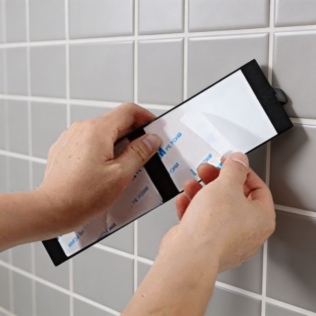 Modern Wall Mounted Paper Towel Holder Durable Iron Adhesive Space Saving Design for Kitchen and Bathroom