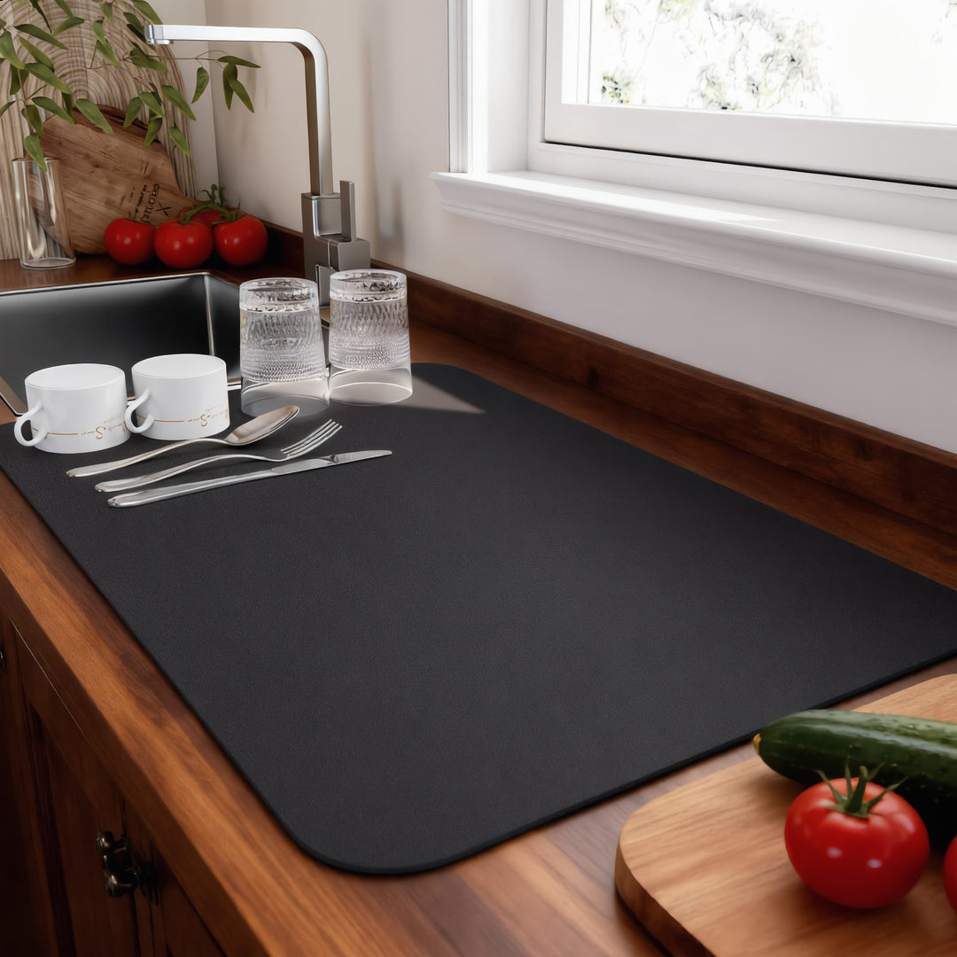 Quick Dry Dish Drying Mat Super Absorbent Diatomite Efficient Kitchen Countertop Saver