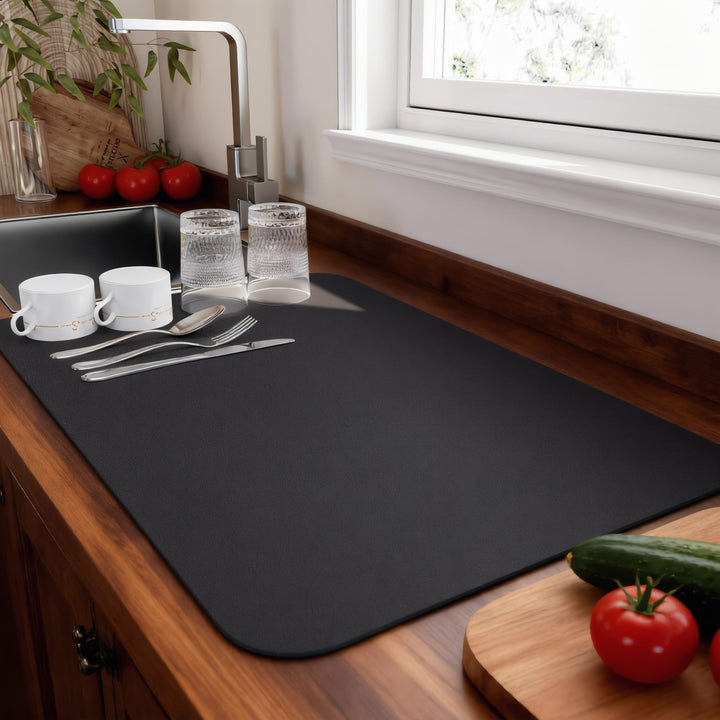 Quick Dry Dish Drying Mat Super Absorbent Diatomite Efficient Kitchen Countertop Saver