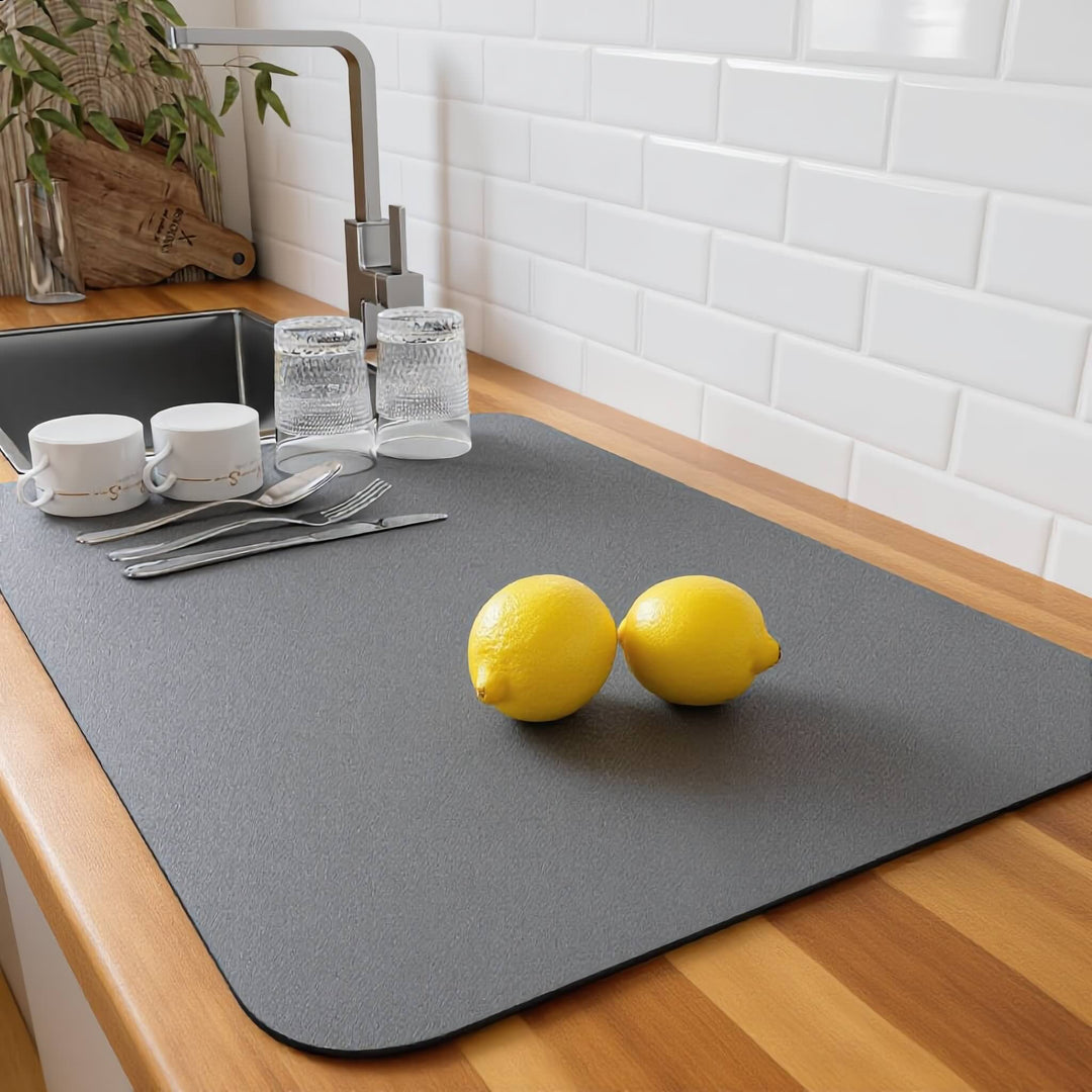 Quick Dry Dish Drying Mat Super Absorbent Diatomite Efficient Kitchen Countertop Saver