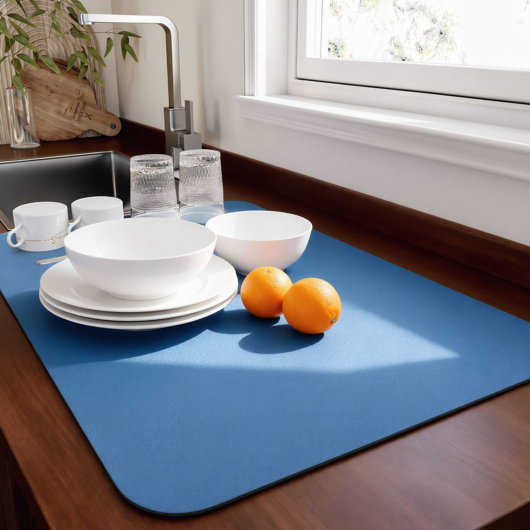 Quick Dry Dish Drying Mat Super Absorbent Diatomite Efficient Kitchen Countertop Saver
