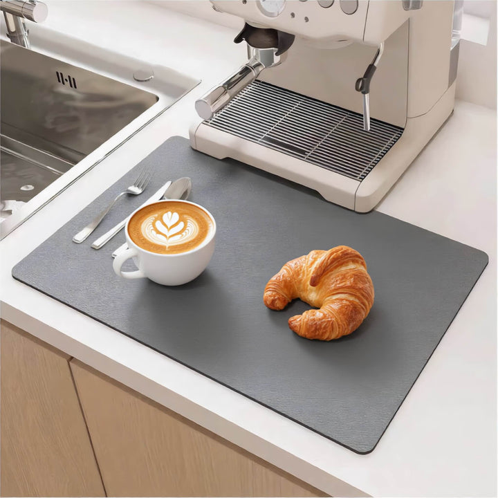 Quick Dry Dish Drying Mat Super Absorbent Diatomite Efficient Kitchen Countertop Saver