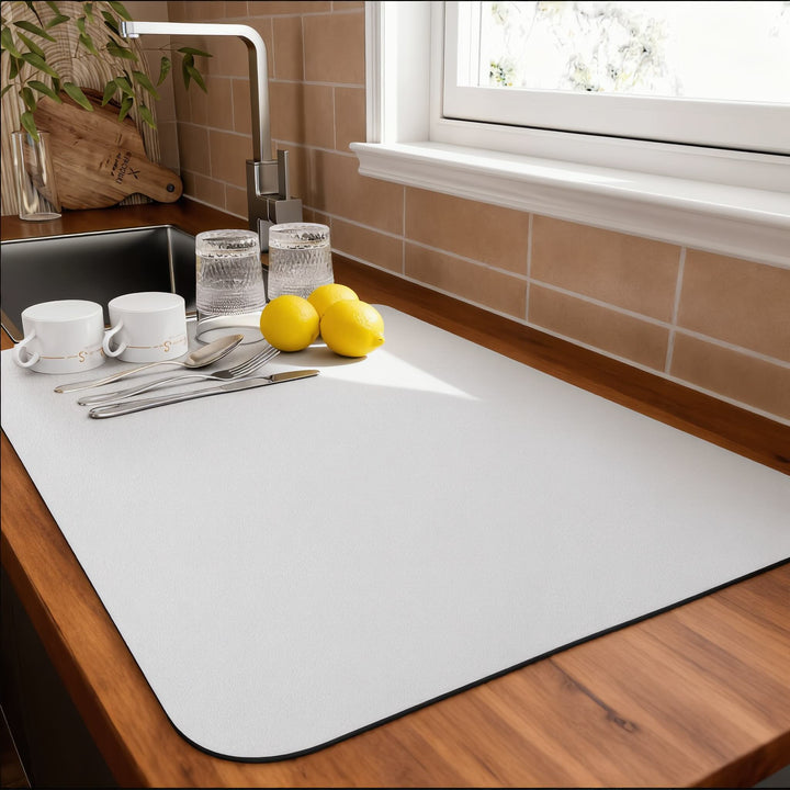 Quick Dry Dish Drying Mat Super Absorbent Diatomite Efficient Kitchen Countertop Saver