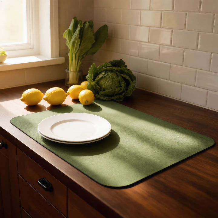 Quick Dry Dish Drying Mat Super Absorbent Diatomite Efficient Kitchen Countertop Saver
