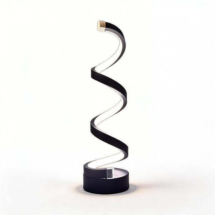 Modern Spiral Bedside Lamp USB Powered Dimmable Wrought Iron Touch Control Adjustable Light