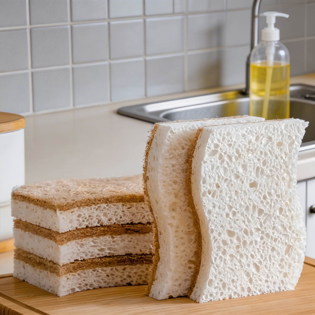 Eco-Friendly Kitchen Sponges for Dishes Highly Absorbent Non-Scratch Coconut Fiber Durable Cleaning Tool