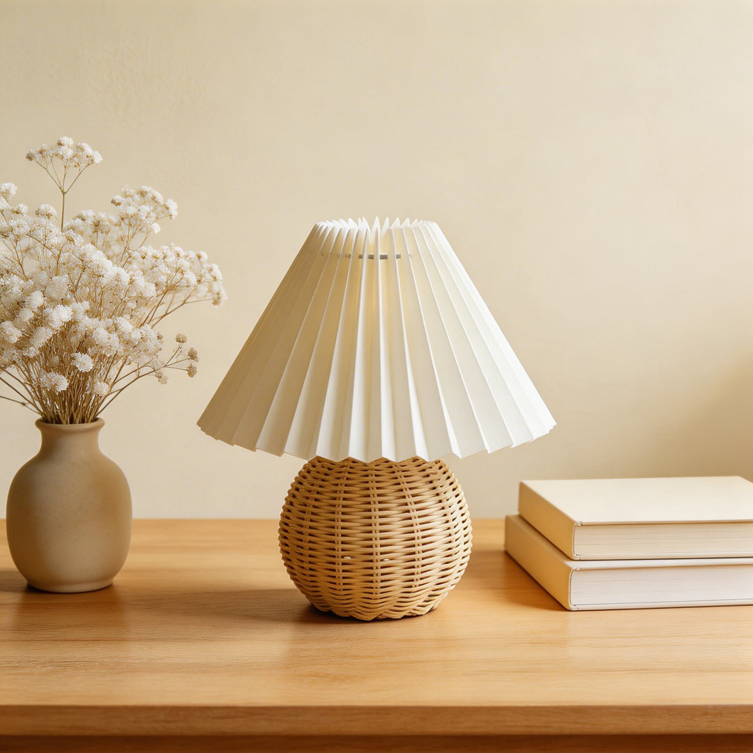 Vintage Table Lamp Ceramic Base Adjustable E27 LED Bulb for Bedroom Nightstand or Bedside Use