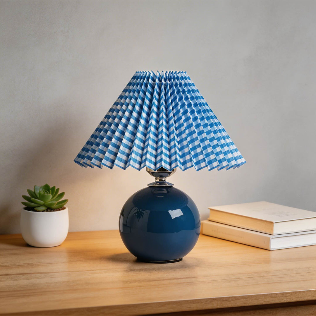Vintage Table Lamp Ceramic Base Adjustable E27 LED Bulb for Bedroom Nightstand or Bedside Use