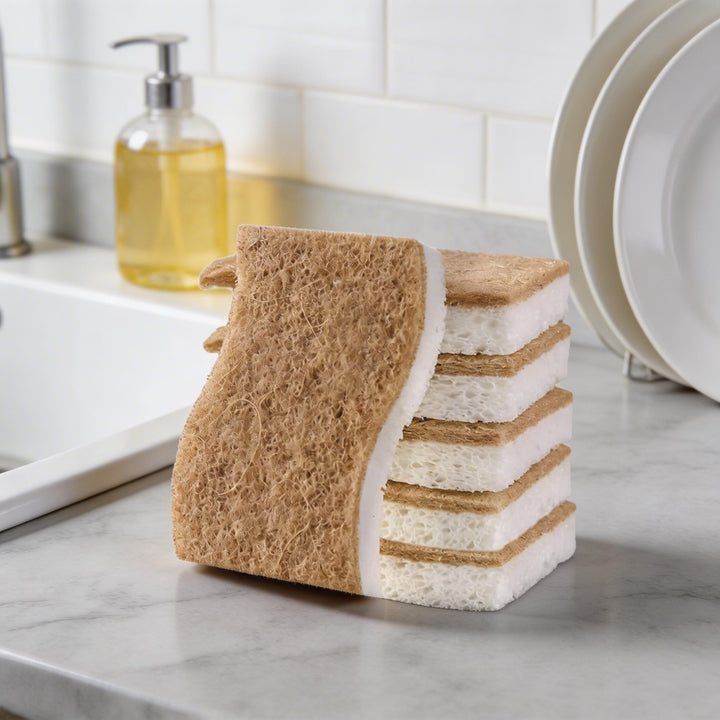 Eco-Friendly Kitchen Sponges for Dishes Highly Absorbent Non-Scratch Coconut Fiber Durable Cleaning Tool