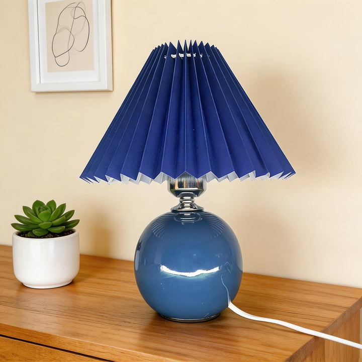 Vintage Table Lamp Ceramic Base Adjustable E27 LED Bulb for Bedroom Nightstand or Bedside Use