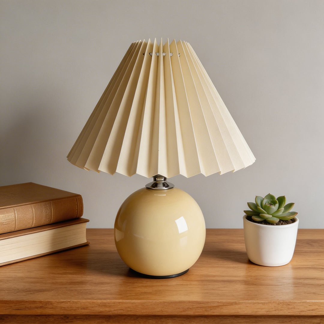 Vintage Table Lamp Ceramic Base Adjustable E27 LED Bulb for Bedroom Nightstand or Bedside Use