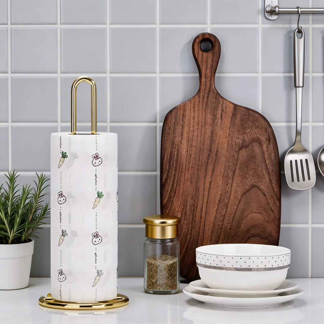 Modern Freestanding Toilet Tissue Paper Holder Durable Iron Design for Easy One-Handed Use