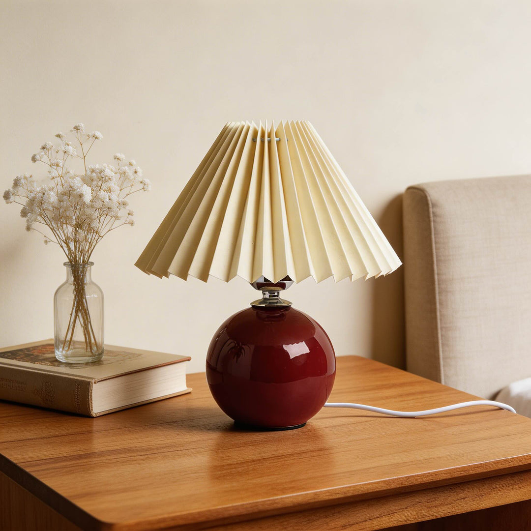 Vintage Table Lamp Ceramic Base Adjustable E27 LED Bulb for Bedroom Nightstand or Bedside Use