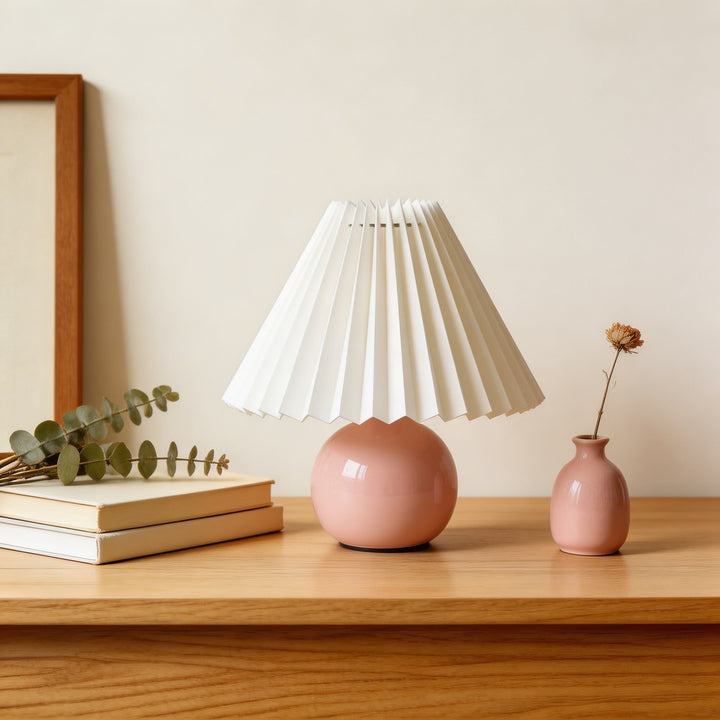 Vintage Table Lamp Ceramic Base Adjustable E27 LED Bulb for Bedroom Nightstand or Bedside Use